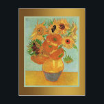 Postal Van Gogh - Doce girasoles<br><div class="desc">Famoso cuadro de Vincent van Gogh,  Vase de vida fija con doce girasoles</div>