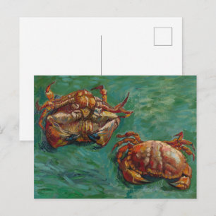 Postal Van Gogh Dos Cangrejos Arte Impresionista Verde