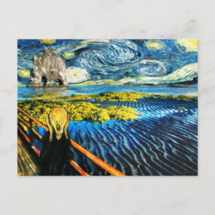 Postal Van Gogh Edvard Conoce a Vincent Noche Estrellada