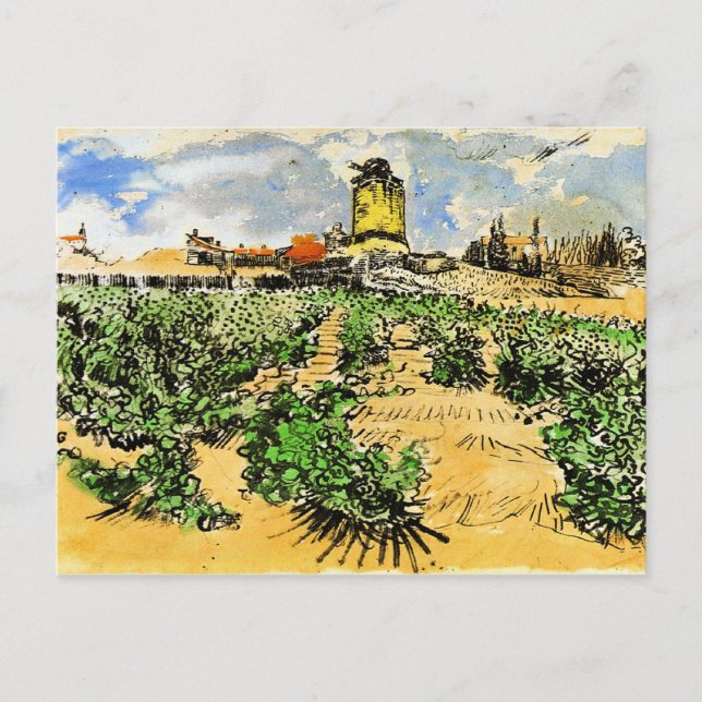 Postal Van Gogh - El molino de Alphonse Daudet (Anverso)