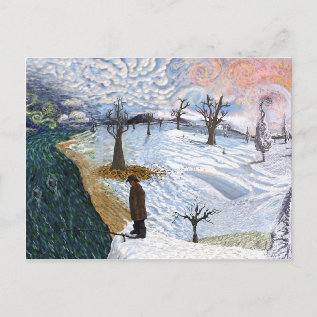 Postal Van Gogh: El paisaje invernal (Anverso)