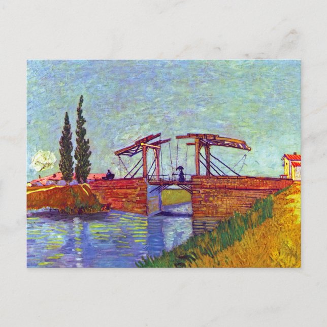 Postal Van Gogh - El puente de Langlois en Arlés (Anverso)
