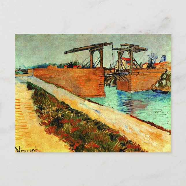 Postal Van Gogh - El puente Langlois con carretera (Anverso)