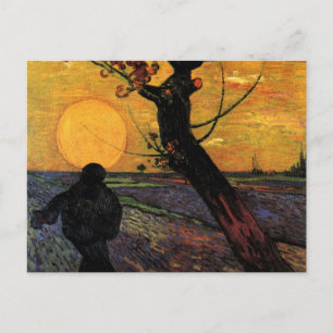 Postal Van Gogh; El sembrador, campesino agricultor vinta