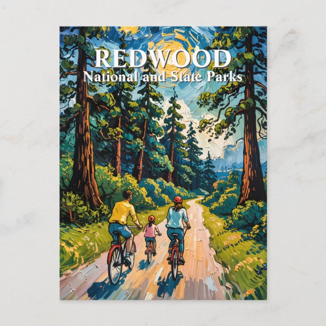Postal Van Gogh Family Bike Ride Redwood National Park (Anverso)