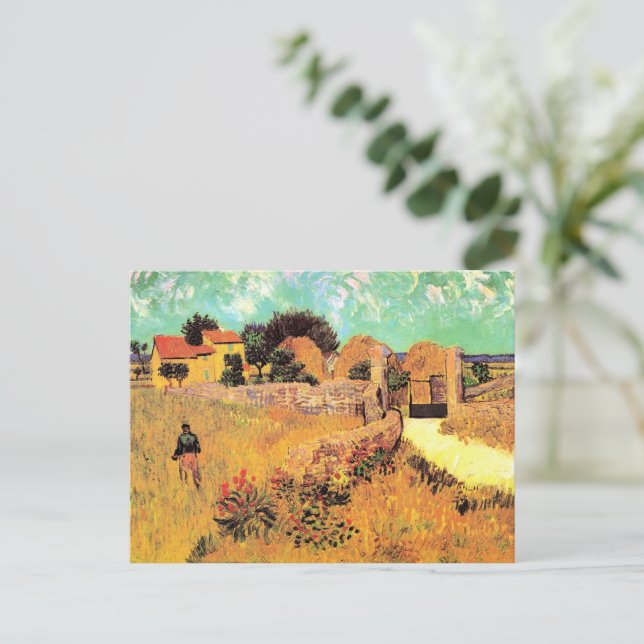 Postal Van Gogh - Farmhouse in Provence, (Anverso de pie)