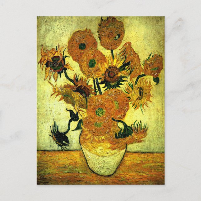 Postal Van Gogh - girasoles, 14 (Anverso)
