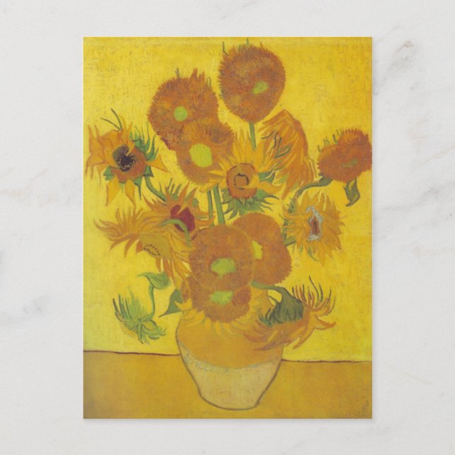 Postal van Gogh - girasoles (1888) (Anverso)