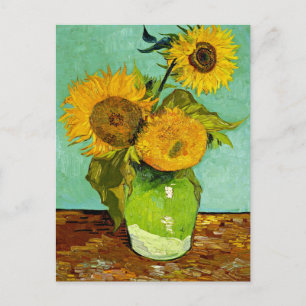 Postal Van Gogh - girasoles, tres