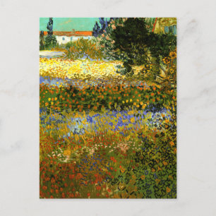 Postal Van Gogh - Jardín de flores en Arles