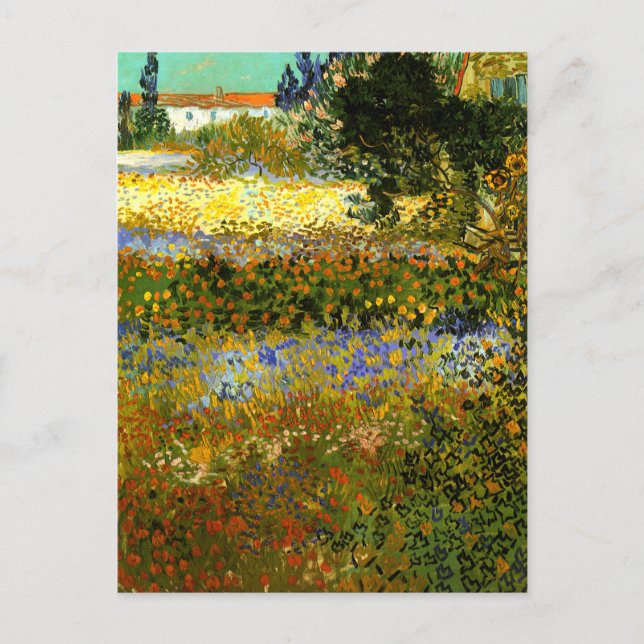 Postal Van Gogh - Jardín de flores en Arles (Anverso)