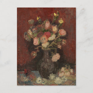 Postal Van Gogh - Jarrón con asterias chinas y gladiolos