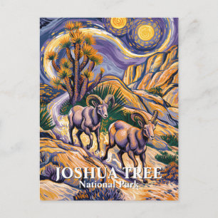 Postal Van Gogh Joshua Tree Vida Silvestre Ovejas & Texto