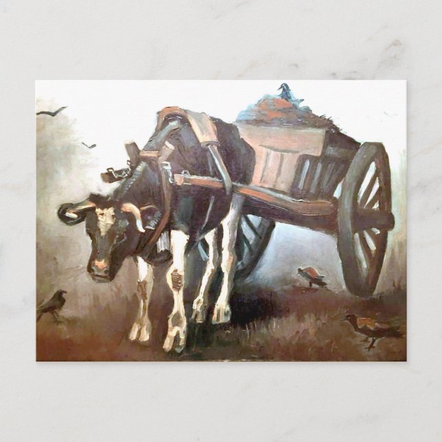Postal Van Gogh - La carreta Ox (Anverso)