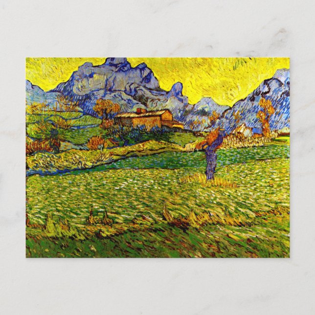 Postal Van Gogh - La pradera en las montañas (Anverso)