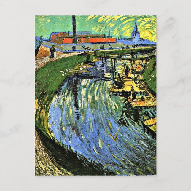 Postal Van Gogh - La Roubine du Roi Canal w/Washerwoman (Anverso)