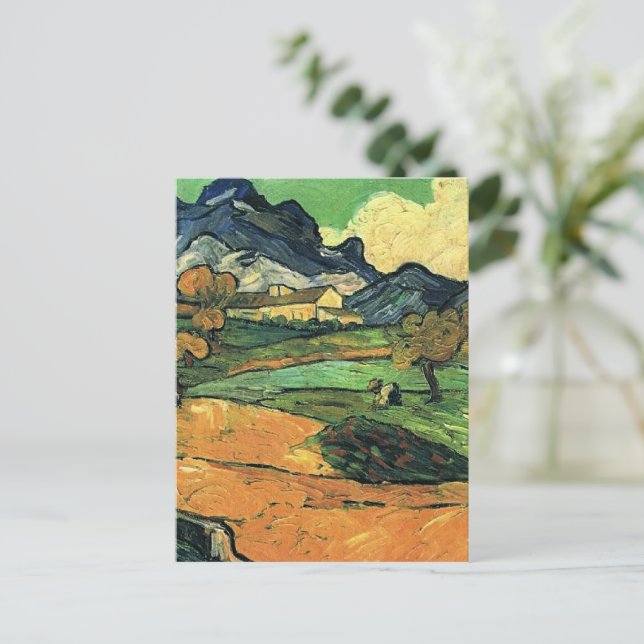 Postal Van Gogh - Monte Gaussier, pintura famosa, (Anverso de pie)