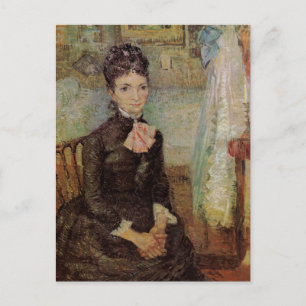 Postal Van Gogh, mujer sentada junto a una cuna, arte vin