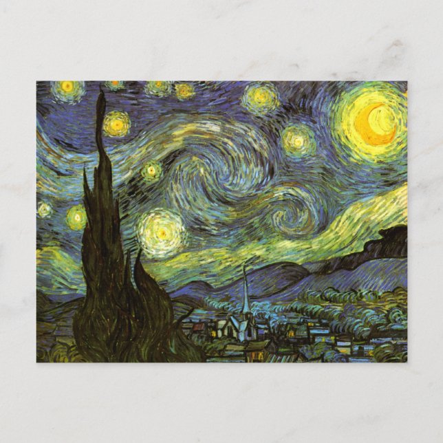 Postal Van Gogh: Noche estrellada (Anverso)