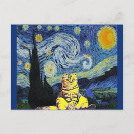 Postal Van Gogh - Noche estrellada, parodia de arte de ga