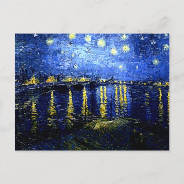 Postal Van Gogh - Noche estrellada sobre el Ródano (Anverso)
