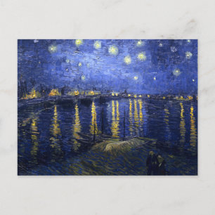Postal Van Gogh: Noche estrellada sobre el Ródano