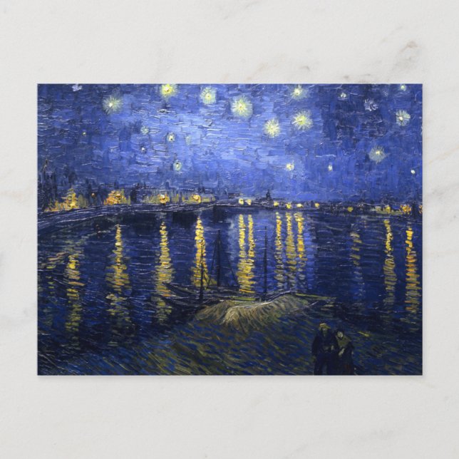 Postal Van Gogh: Noche estrellada sobre el Ródano (Anverso)