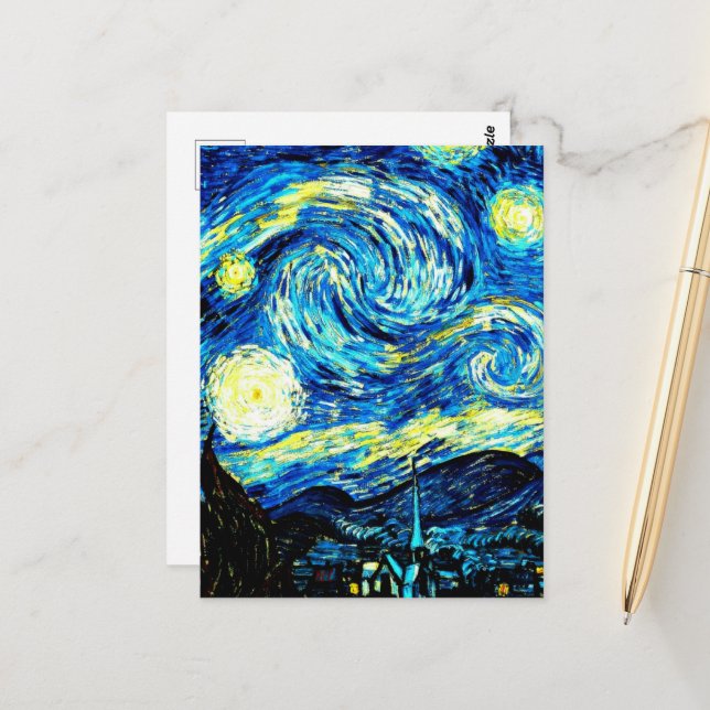 Postal Van Gogh - Noche Starry (Anverso/Reverso In Situ)