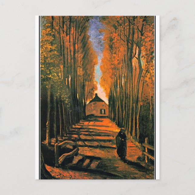 Postal Van Gogh - Poplars en otoño (Anverso)