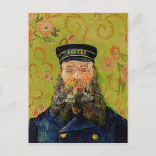 Postal Van Gogh Postman. Arte de impresionismo vertical