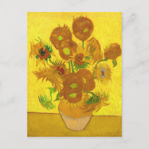 Postal Van Gogh Quince Girasoles En Un Bella Artes De Vas