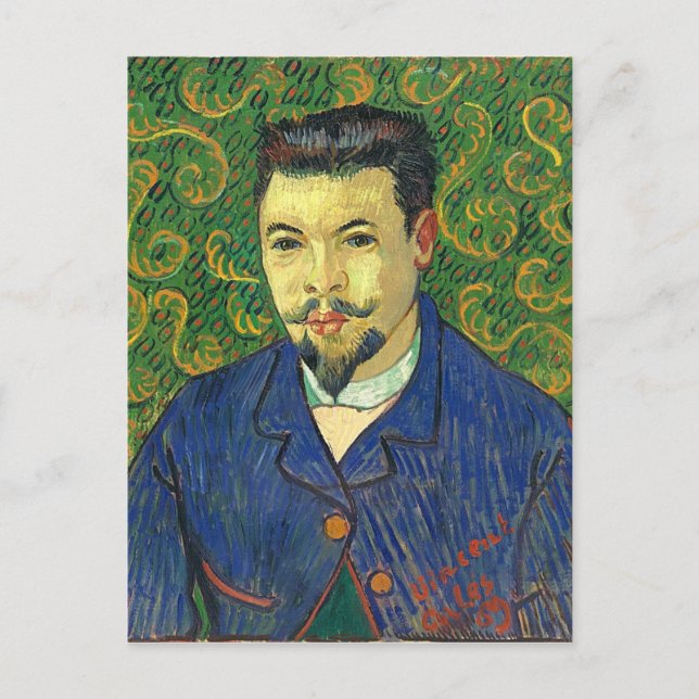 Postal Van Gogh | Retrato del Dr. Félix Rey | 1889 (Anverso)