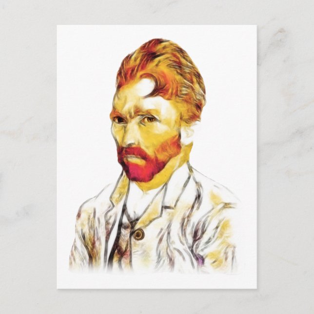 Postal Van Gogh Self Retrato New Hair Do (Anverso)