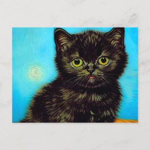 Postal Van Gogh Style Pouting Kitten