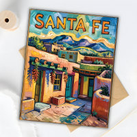 Van Gogh Style Santa Fe Travel Art con Adobe Home