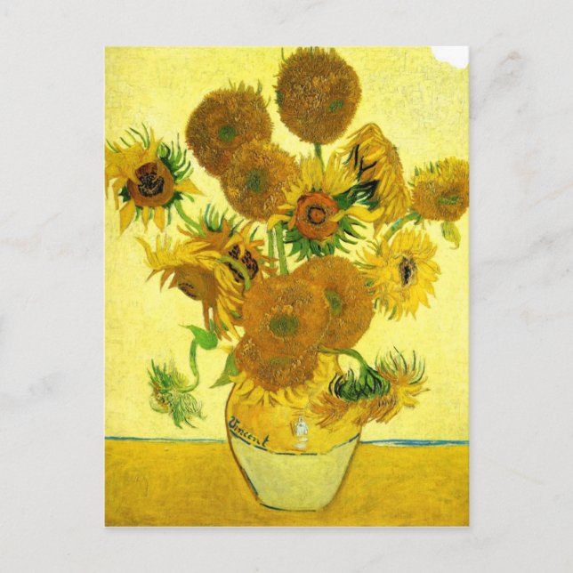 Postal Van Gogh Sunflowers (Anverso)