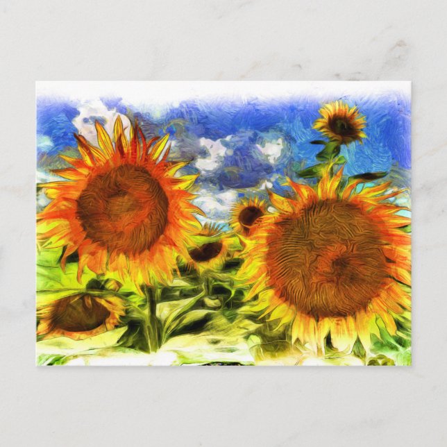 Postal Van Gogh Sunflowers (Anverso)