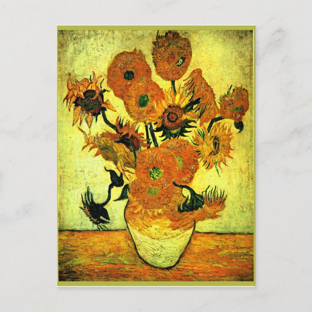 Postal Van Gogh - Sunflowers, 14, (Anverso)