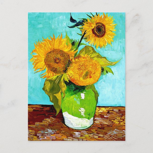 Postal Van Gogh - Sunflowers - Art Post Card (Anverso)
