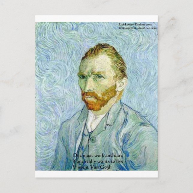 Postal Van Gogh "Trabajo duro" Oferta de Wisdom Regalos y (Anverso)