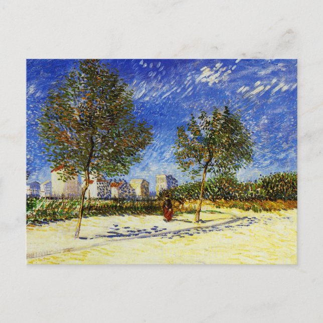 Postal Van Gogh - Un suburbio de París (Anverso)