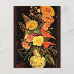 Postal Van Gogh - Vase con Asters, Salvia, otras flores<br><div class="desc">Vase con Asters,  Salvia y otras flores,  famosa pintura de Vincent van Gogh</div>