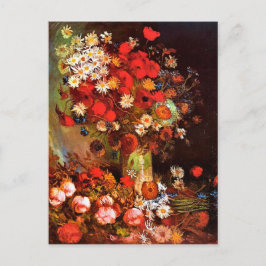 Postal Van Gogh - Vase con cachorros, flores de maíz y pe