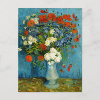 Postal Van Gogh Vase con Cornflowers y Poppies