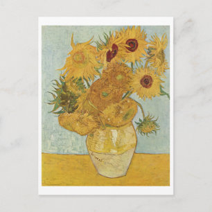 Postal van Gogh - Vase con doce girasoles (1888)