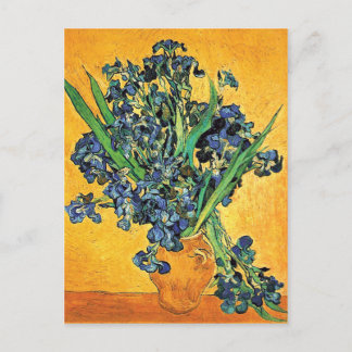 Postal Van Gogh - Vase con fondo amarillo irlandés