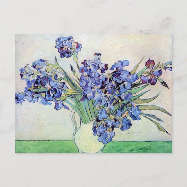 Postal Van Gogh Vase con irlandeses, Bella Artes floral v (Anverso)