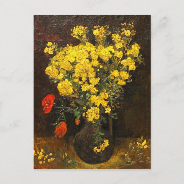 Postal Van Gogh - Vase con Lynchnis, 1886 (Anverso)
