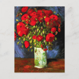 Postal Van Gogh Vase Con Postcard De Los Poppies Rojos