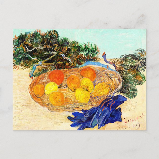 Postal Van Gogh - Vida fija de Naranjas y leones (Anverso)